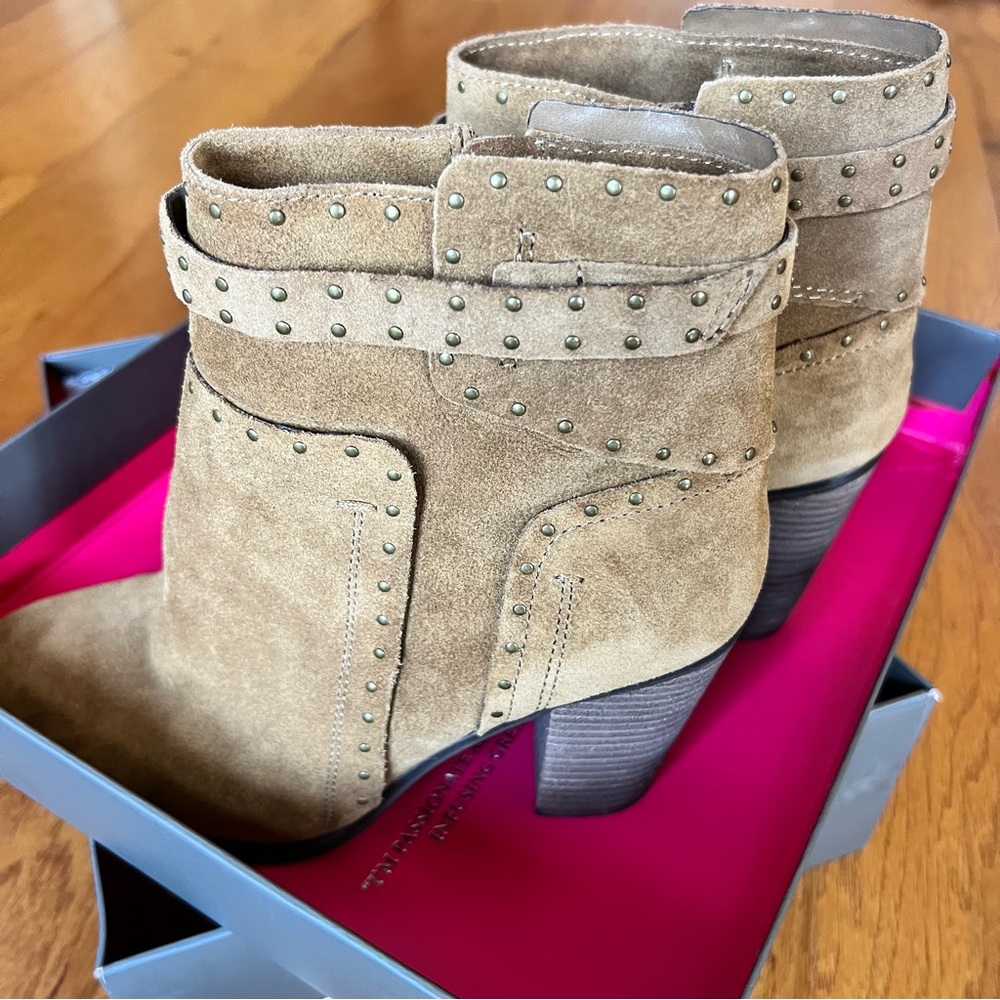 Vince Camuto Tan Studded Heeled Boots